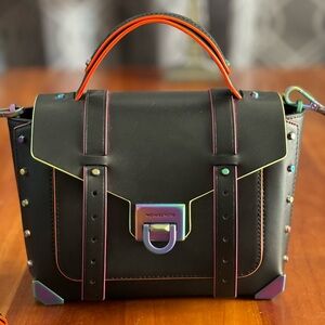 Michael Kors Black Neon Manhattan Medium Bag